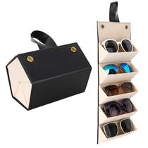 Estojo Organizador de Óculos de Sol Mowsug - Porta-Óculos de Viagem em PU Cinza