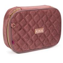 Estojo Organizador Escolar Kika Camurça Box Grande Chaveiro