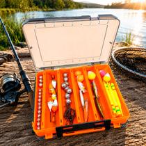 Estojo Organizador para Iscas Artificiais Portátil Caixa Pesca Compacta com 2 Lados Estojo Organizador para Iscas Artificiais Portátil Caixa Pesca Compacta com 2 Lados