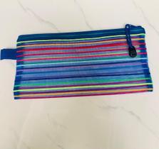 Estojo Ou Necessaire Multiuso Com Listras Nylon NS-3775