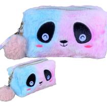 Estojo Panda Fofinho Modelos Sortidos Organizador Escolar e de Escritório com Zíper