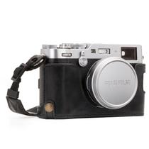 Estojo para câmera e alça Megagear Fujifilm X100F em couro preto