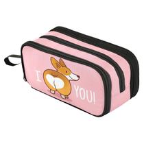 Estojo para canetas e lápis, bolsa de papelaria Fustylead Cute Welsh Corgi