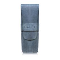 Estojo para canetas Londo, com dois compartimentos, couro genuíno, azul Estojo para canetas Londo, com dois compartimentos, couro genuíno, azul