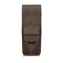 Estojo para canetas Londo com dois compartimentos em couro genuíno verde Estojo para canetas Londo com dois compartimentos em couro genuíno verde