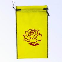 Estojo Para Cartas Flôr Amarelo Em Tecido 22x14 Cm