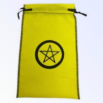 Estojo para cartas pentagrama amarela 22 x 14 cm em tecido