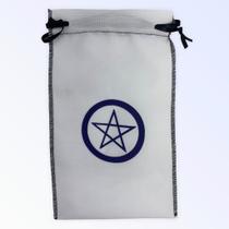 Estojo para cartas pentagrama branca 22 x 14 cm em tecido