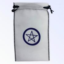 Estojo Para Cartas Pentagrama Branco Em Tecido 22x14 Cm
