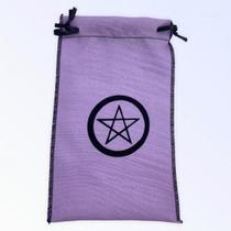 Estojo Para Cartas Pentagrama Lilás Em Tecido 22x14 Cm