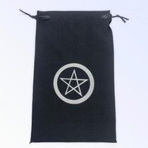 Estojo Para Cartas Pentagrama Preta Em Tecido 22x14 Cm