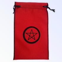 Estojo para cartas pentagrama vermelha 22 x 14 cm em tecido