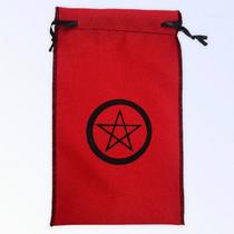 Estojo Para Cartas Pentagrama Vermelho Em Tecido 22x14 Cm
