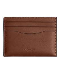 Estojo para cartões Coach Masculino Flat Redwood Natural de Couro Integral