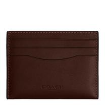 Estojo para cartões Coach masculino plano em couro de seixo polido Estojo para cartões Coach masculino plano em couro de seixo polido