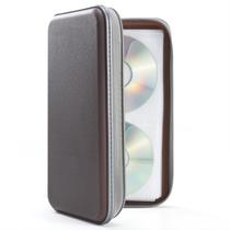 Estojo para CD, organizador de plástico rígido de DVD com capacidade UENTIP 96, café Estojo para CD, organizador de plástico rígido de DVD com capacidade UENTIP 96, café
