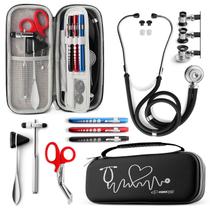 Estojo para estetoscópio Primacare KB-9397-BK preto com suprimentos