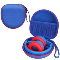Estojo para fones de ouvido infantis LTGEM dobrável azul com borda vermelha Estojo para fones de ouvido infantis LTGEM dobrável azul com borda vermelha