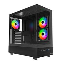 Estojo para jogos para PC Montech XR ATX Mid-Tower com 3 ventiladores preto