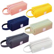 Estojo Para Lápis Caneta Escolar Organizador Cor Pastel C/ Zíper