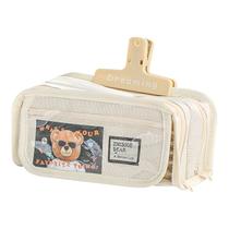 Estojo para lápis Canvas Zhibige Bear Graphic Design, tamanho grande