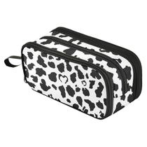 Estojo para lápis Fustylead Black White Milk Cow Skin Print Large Estojo para lápis Fustylead Black White Milk Cow Skin Print Large