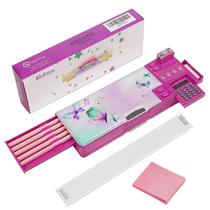 Estojo para lápis ikkshaa Pop Up Butterfly com calculadora para meninas