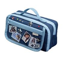Estojo para lápis, jeans, bolsa para canetas multicamadas de grande capacidade Estojo para lápis, jeans, bolsa para canetas multicamadas de grande capacidade