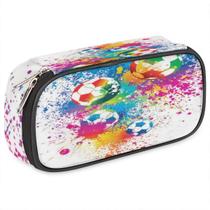 Estojo para lápis Pardick Watercolor Football com zíper