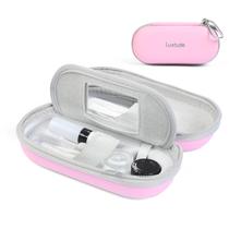 Estojo para lentes de contato Luxtude 2 em 1 com espelho rosa Estojo para lentes de contato Luxtude 2 em 1 com espelho rosa