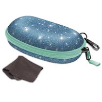 Estojo para óculos de sol Fintie Hard Shell à prova de choque com mosquetão azul