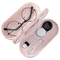 Estojo para óculos e lentes de contato MoKo 2 em 1 Pink Flowers