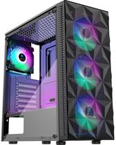 Estojo para PC MOROVOL 621, pré-instale 4 ventiladores RGB ATX com vidro temperado