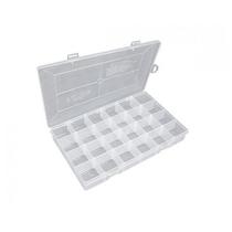 Estojo para pesca transparente com 24 repartições para iscas, anzóis e pequenos objetos da Pesca Brasil PB Papa Isca