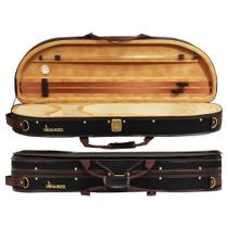 Estojo para Violino Meia Lua 4,4 Interior Caramelo Super Luxo Suporte para 2 Arcos com Higrômetro Espaço para Espaleira com Chave Estojo para Violino Meia Lua 4,4 Interior Caramelo Super Luxo Suporte para 2 Arcos com Higrômetro Espaço para Espaleira com Chave