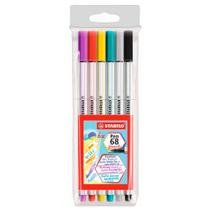Estojo Pen 68 Brush com 6 cores - Stabilo