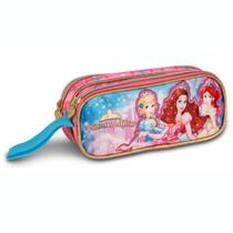 Estojo Penal Porta Lápis Escolar 2 Divisória Dupla Infantil Princcesas Disney Cinderela Menina - Cli