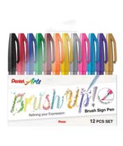 Estojo Pentel Brush Sign Pen 12 Cores Lettering Tom Pastel Estojo Pentel Brush Sign Pen 12 Cores Lettering Tom Pastel