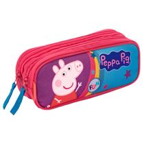 Estojo Peppa Pig Escolar Infantil 2 Compartimentos Sestini Oficial Estojo Peppa Pig Escolar Infantil 2 Compartimentos Sestini Oficial