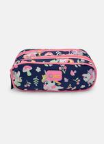 Estojo pequeno duplo uni floresta azul marinho puket Estojo pequeno duplo uni floresta azul marinho puket