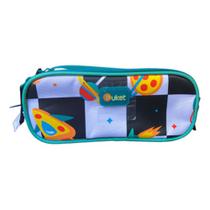 Estojo Pequeno infantil Triplo Puket Space Food Preto