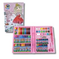 Estojo Pintura C/ 98 Peças Kit Escolar Maleta Pintura