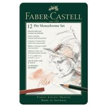 Estojo Pitt Monochrome Set 12 Peças Faber Castell