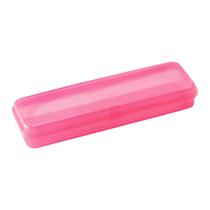 Estojo Plástico Multiuso 20,4cm x 6,7cm Escolar Porta-Trecos Necessaire Colorido -Maxcril
