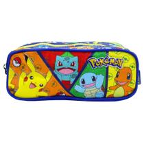 Estojo Pokémon Triplo Xeryus Kids Infantil Pikachu Escolar - 13635