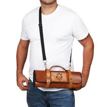 Estojo Porta Facas em Couro Legítimo - 6 Compartimentos