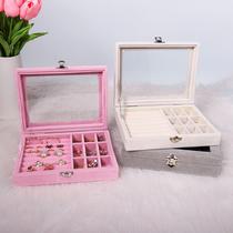 Estojo Porta Joia Organizador Tampa Transparente ROSA BARBIE - Estojo Porta Joia Organizador Tampa Transparente ROSA BARBIE -