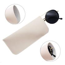 Estojo Porta Oculos De Sol Feminino Masculino Capinha Fino De Bolso Nude Palha