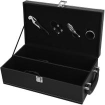 Estojo Porta Vinho 2 Garrafas Portátil material sintético 4 Pcs Mimo