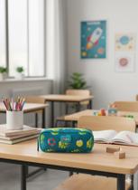 Estojo Puket Duplo Jacaré Relax Azul Petroleo Estojo Puket Duplo Jacaré Relax Azul Petroleo